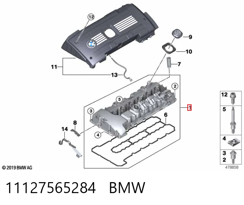 11127565284 BMW Tampa de válvulas