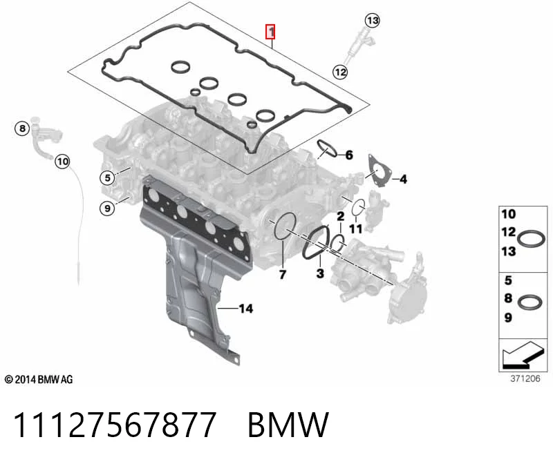 11127567877 BMW Vedante de tampa de válvulas de motor
