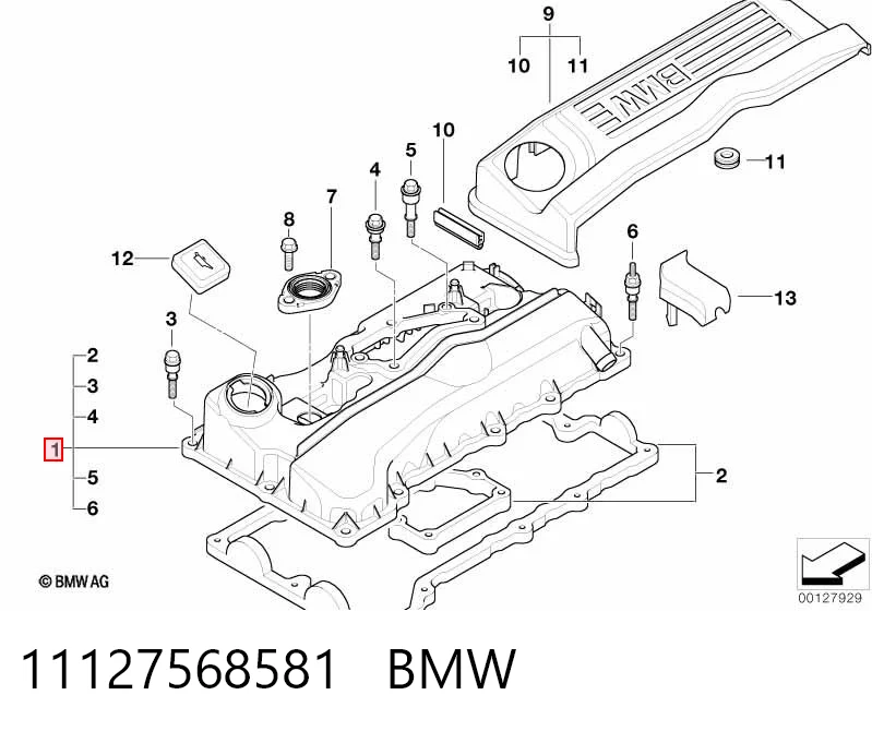11127568581 BMW Tampa de válvulas