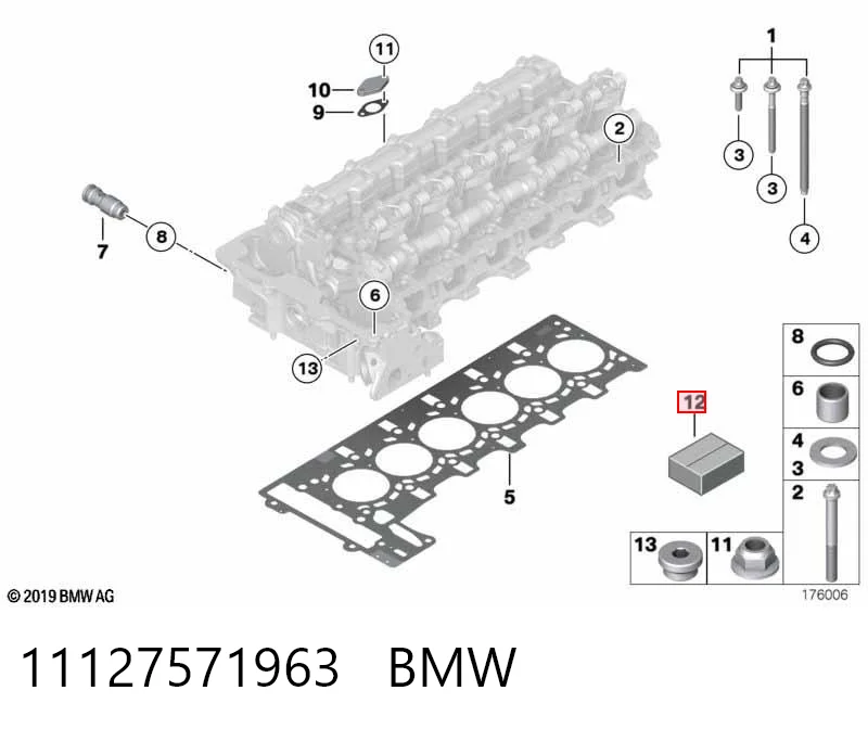 11127571963 BMW Kit superior de vedantes de motor