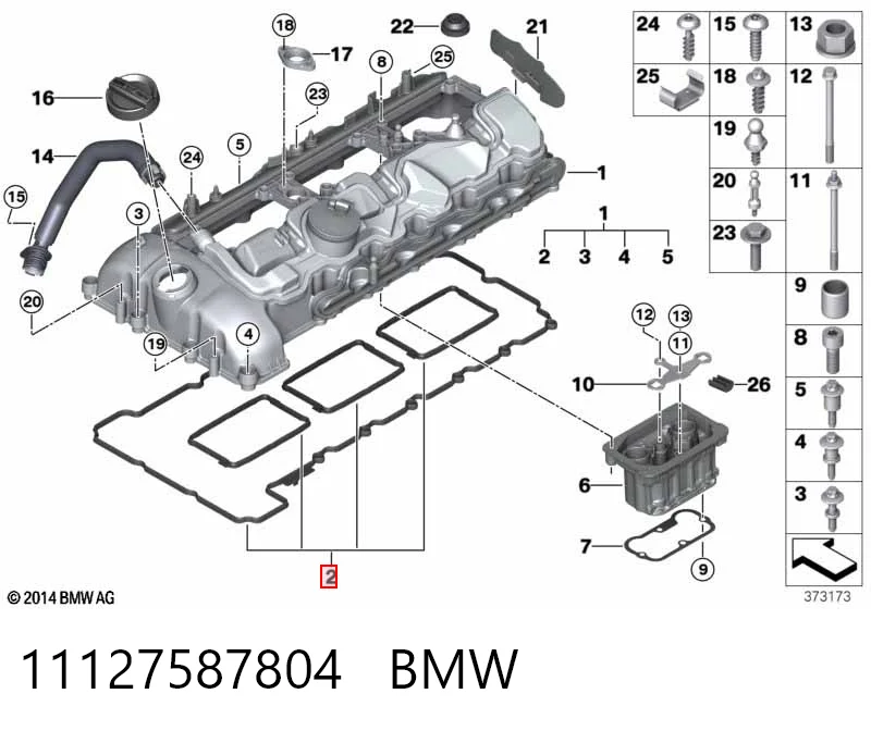 11127587804 BMW Vedante de tampa de válvulas de motor