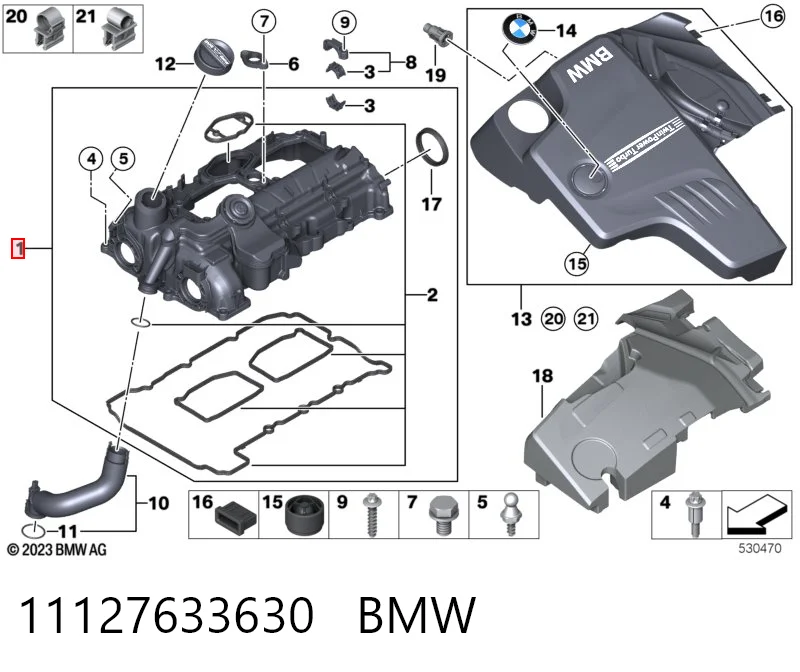 11127633630 BMW Tampa de válvulas
