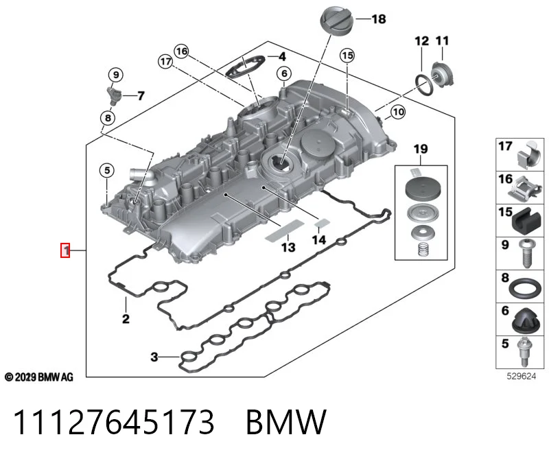 11127645173 BMW Tampa de válvulas