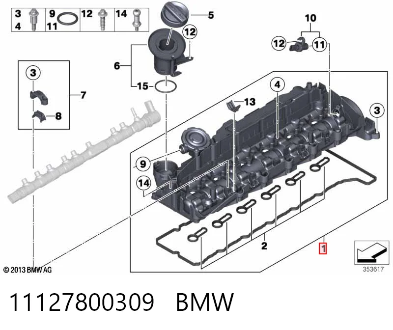 11127800309 BMW Tampa de válvulas