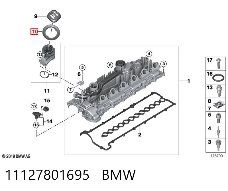 11127801695 BMW Vedante de adaptador do filtro de óleo
