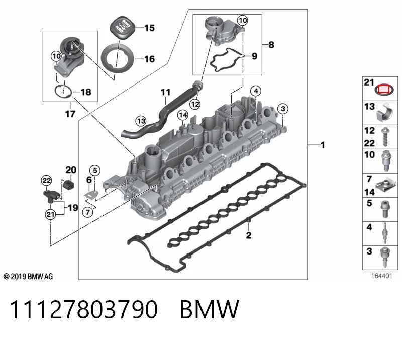 11127803790 BMW Válvula PCV de ventilação dos gases de cárter