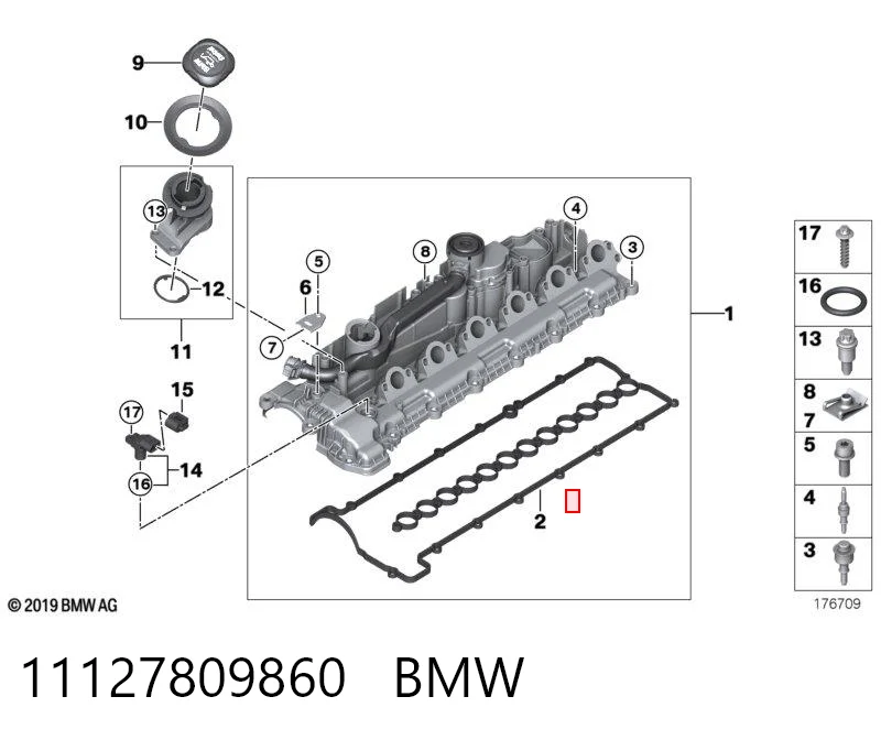 11127809860 BMW Tampa de válvulas