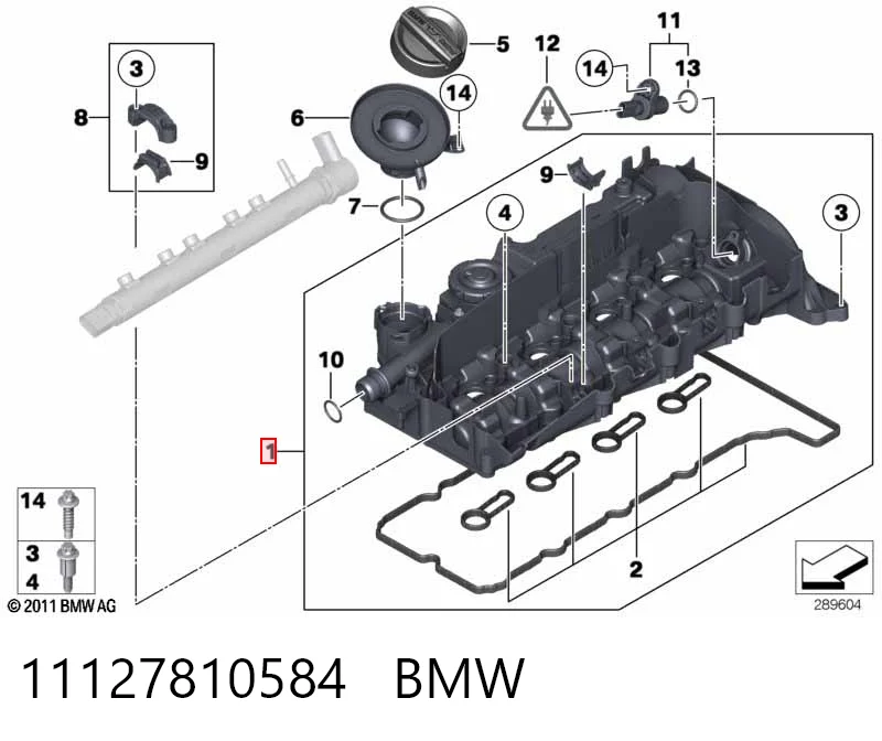 11127810584 BMW Tampa de válvulas