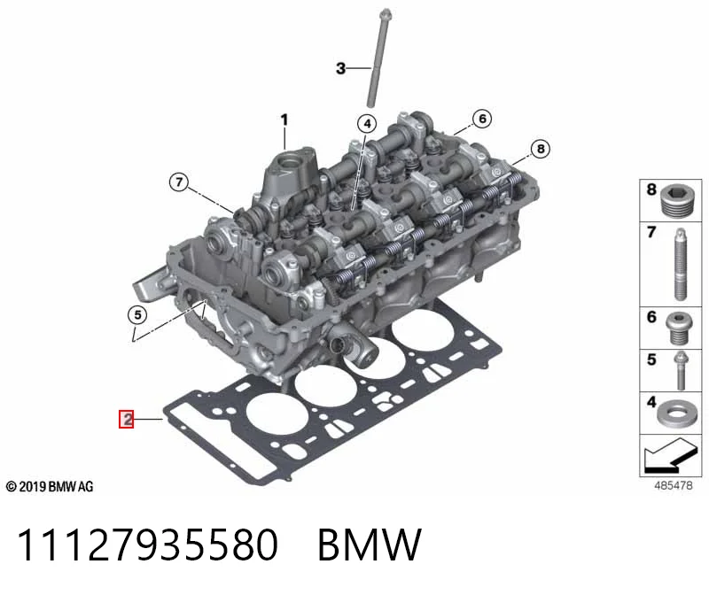 11127935580 BMW Vedante de cabeça de motor (CBC)