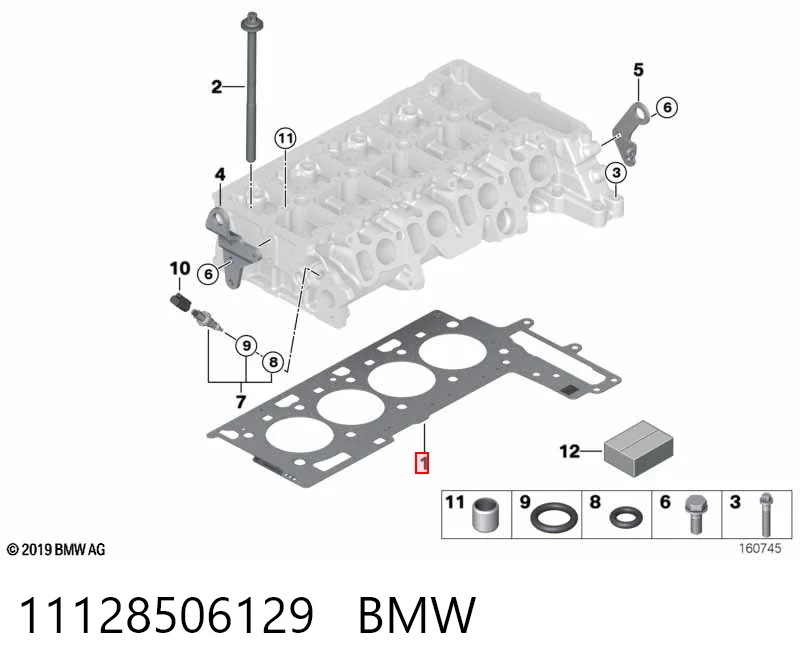 11128506129 BMW Vedante de cabeça de motor (CBC)