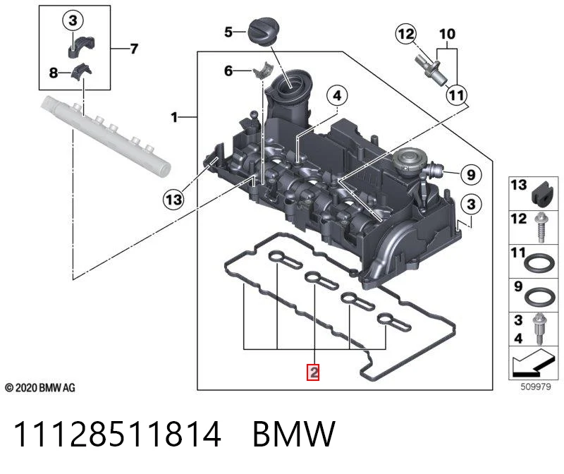 11128511814 BMW Vedante de tampa de válvulas de motor