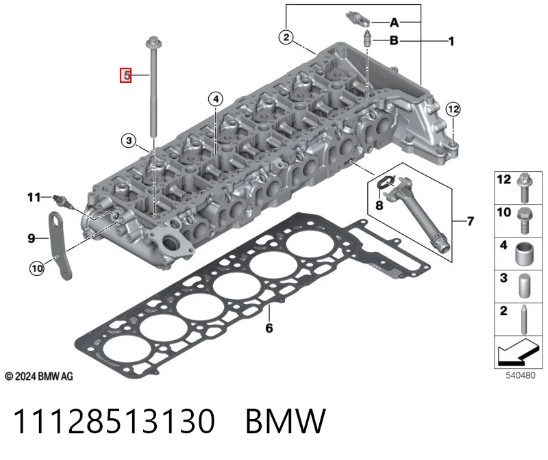 11128513130 BMW Parafuso de cabeça de motor (CBC)