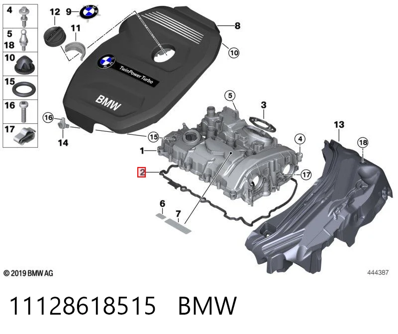 Compre Vedante de tampa de válvulas de motor BMW 2 