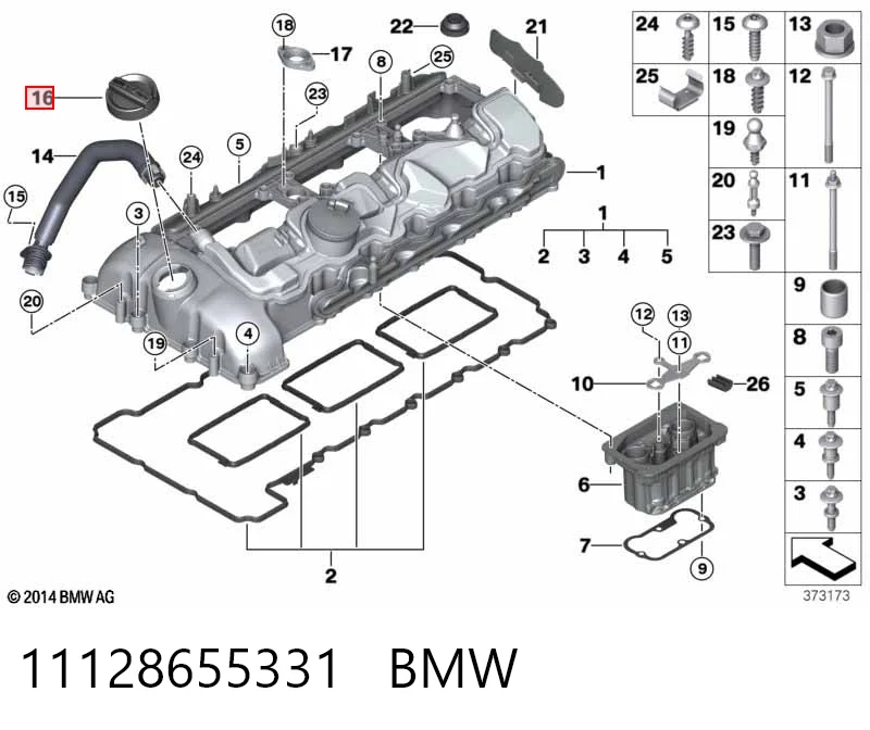 11128655331 BMW Tampa do gargalho de enchimento de óleo