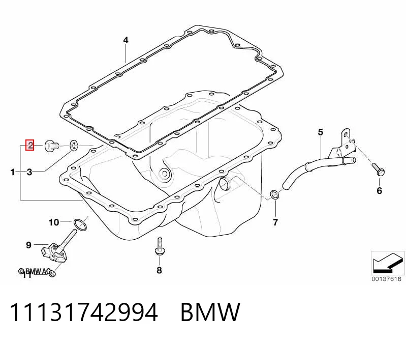 11131742994 BMW Tampão de panela de motor