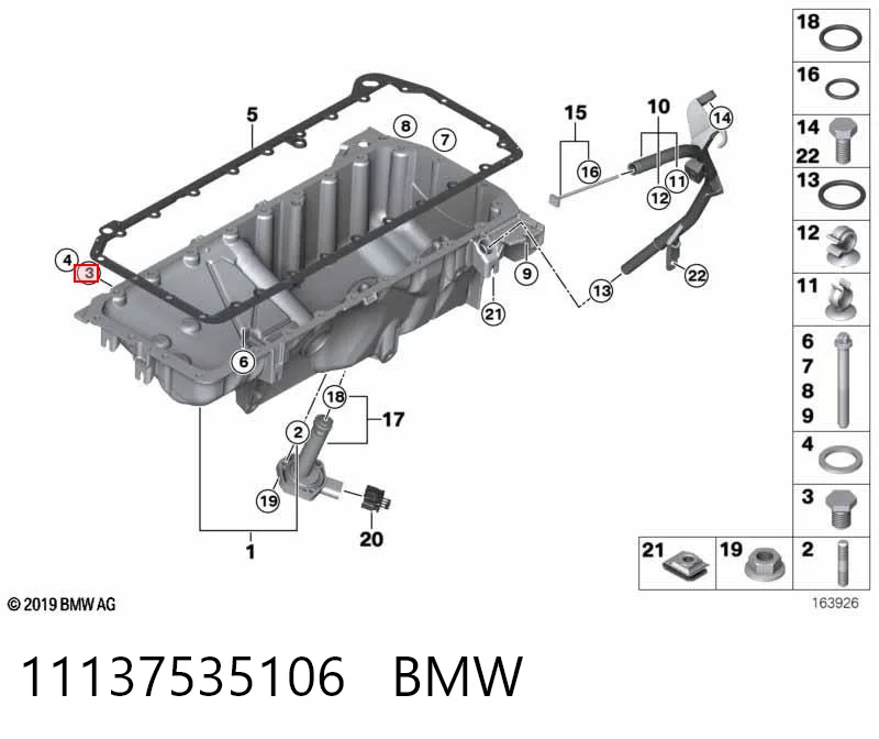 11137535106 BMW Tampão de panela de motor