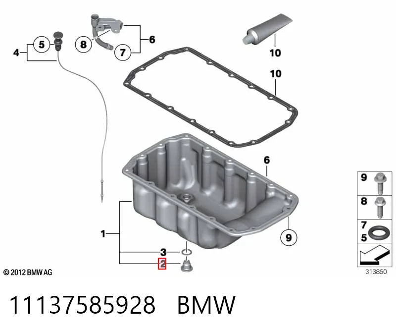 11137585928 BMW Tampão de panela de motor