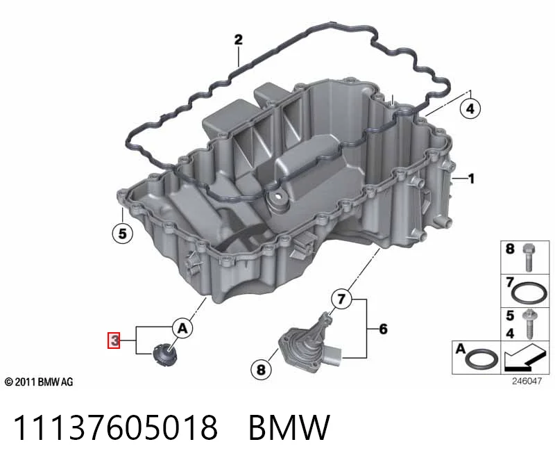 11137605018 BMW Tampão de panela de motor