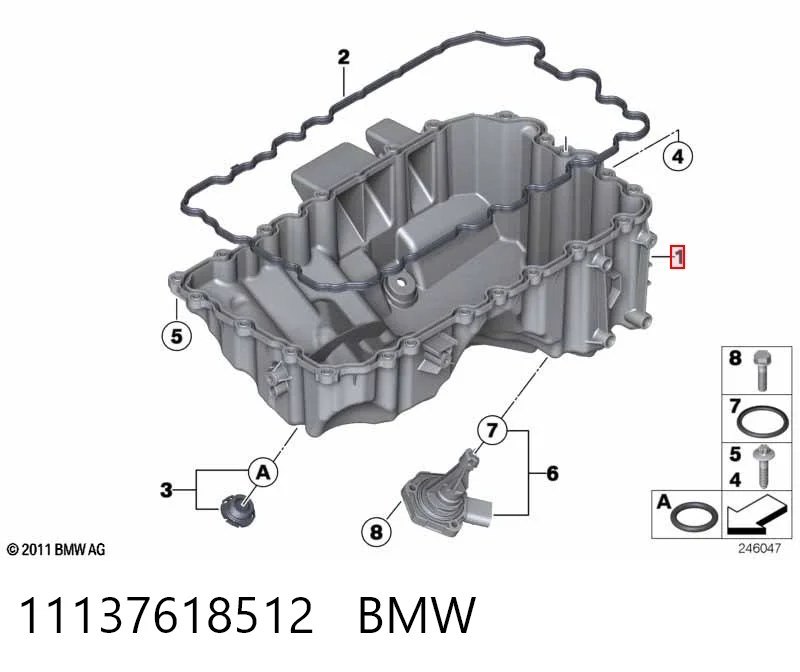 11137618512 BMW Panela de óleo de cárter do motor