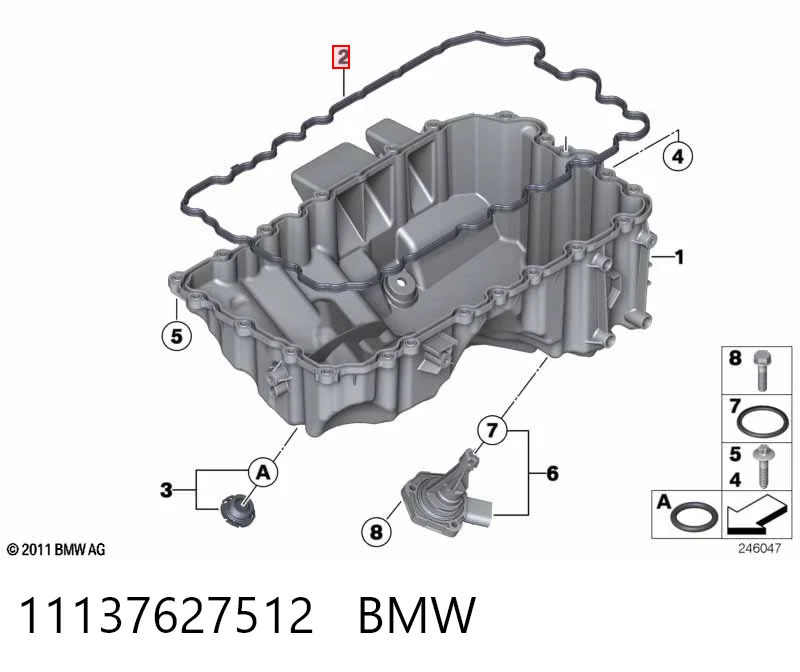 11137627512 BMW Vedante de panela de cárter do motor