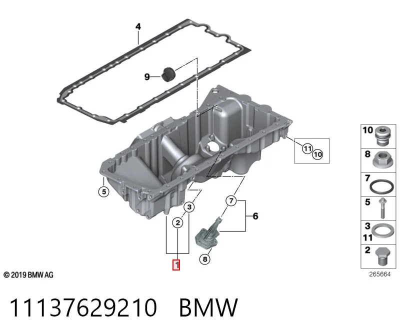 11137629210 BMW Panela de óleo de cárter do motor