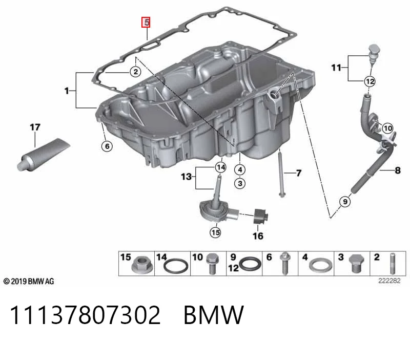 11137807302 BMW Vedante de panela de cárter do motor