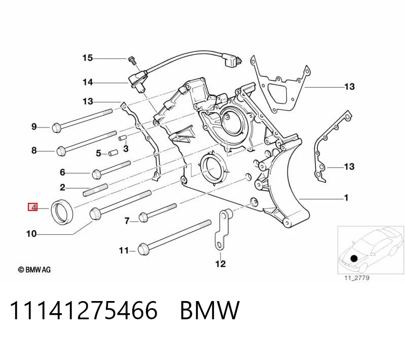 11141275466 BMW Vedação dianteira de cambota de motor
