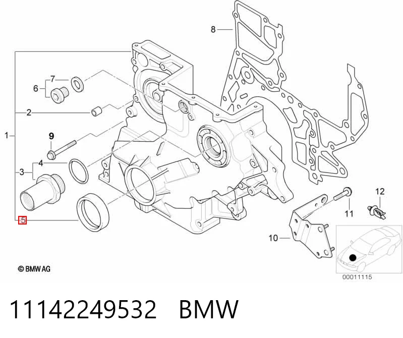 11142249532 BMW Vedação dianteira de cambota de motor