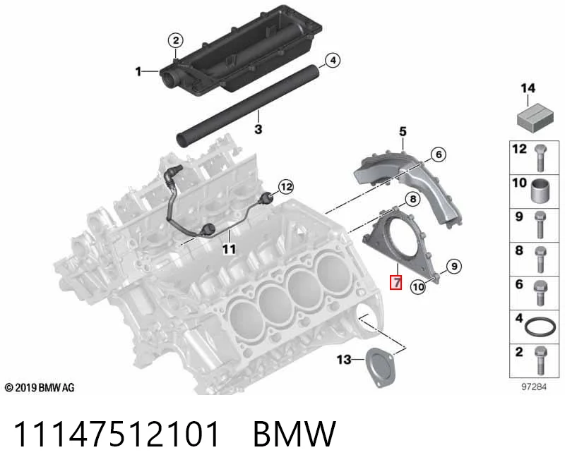11147512101 BMW Vedação traseira de cambota de motor