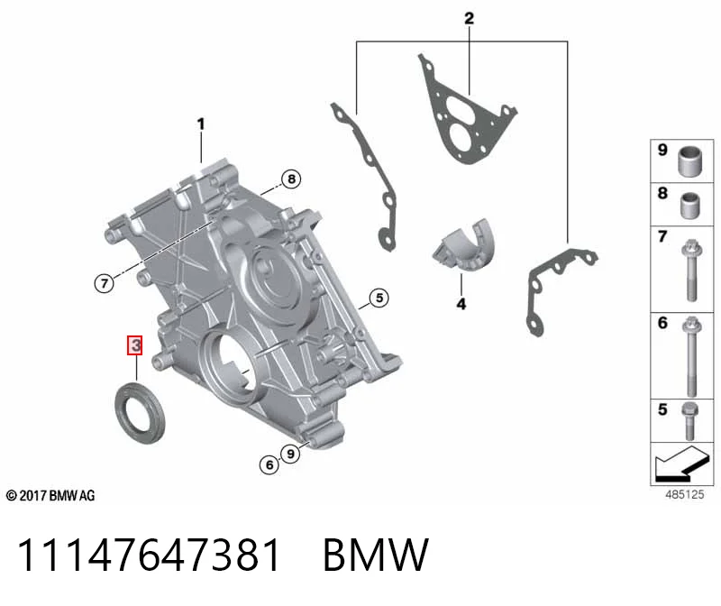 Vedação dianteira de cambota de motor para BMW 7 G11, G12