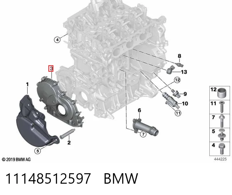 11148512597 BMW Tampa de motor dianteira