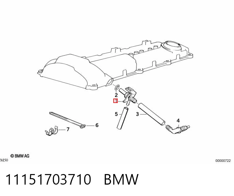 11151703710 BMW Flange de separador de óleo do sistema de ventilação de cárter