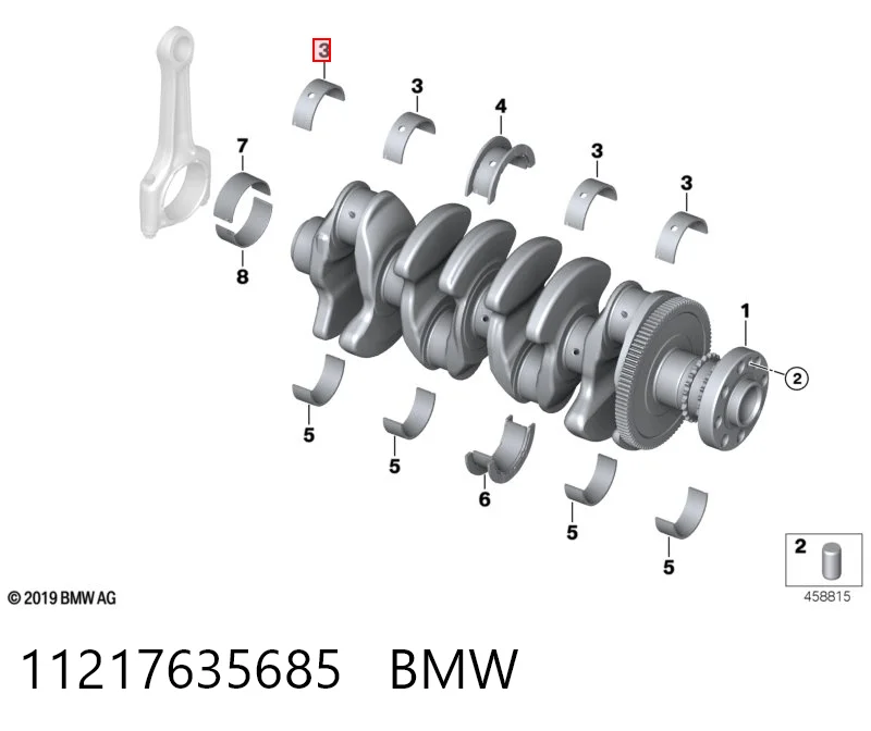 11217635685 BMW Folhas inseridas principais de cambota, kit, padrão (STD)