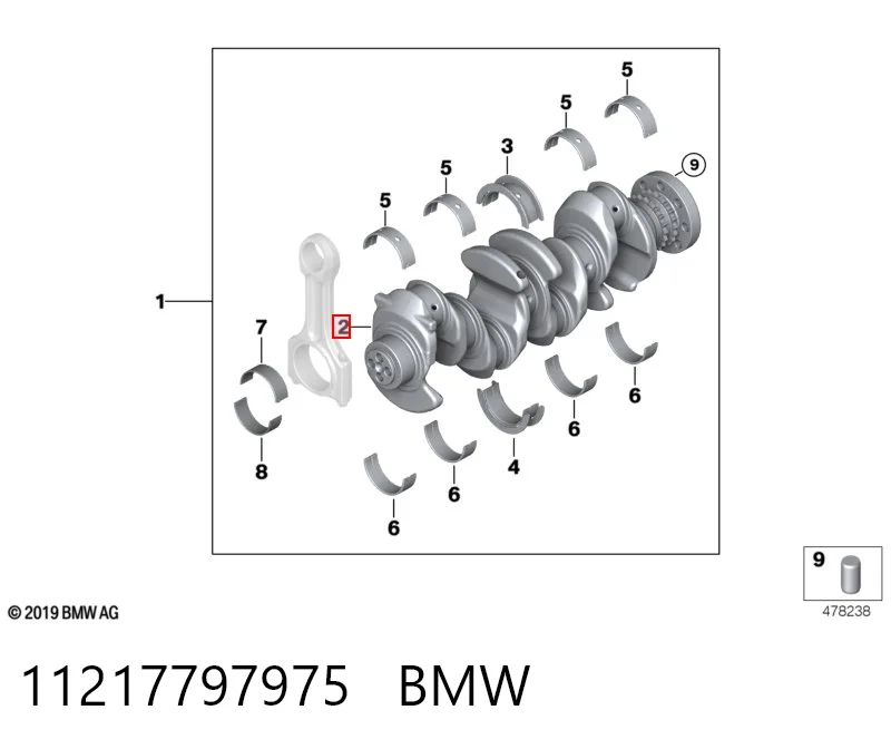 11217797975 BMW Cambota de motor