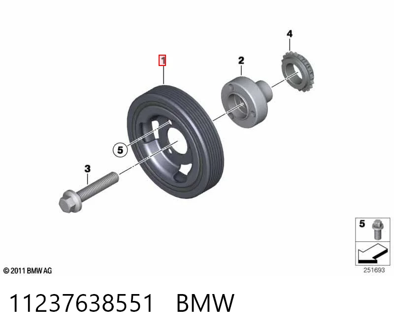 11237638551 BMW Polia de cambota