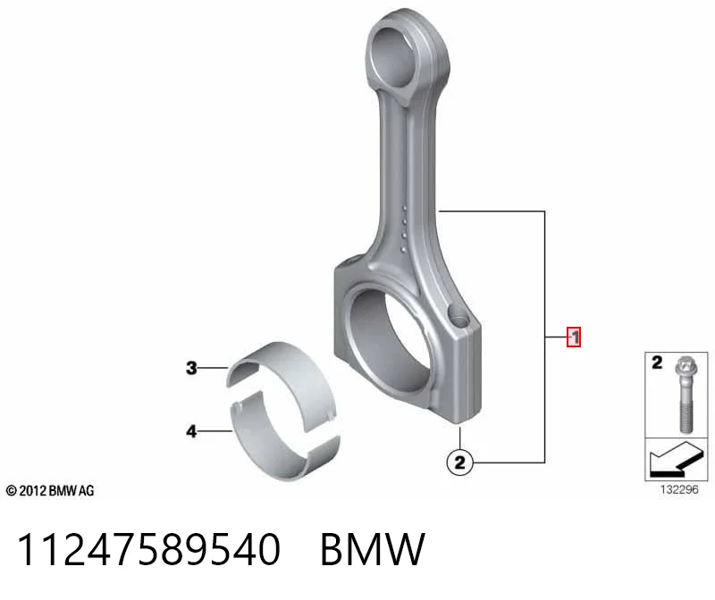 11247589540 BMW Biela de pistão de motor