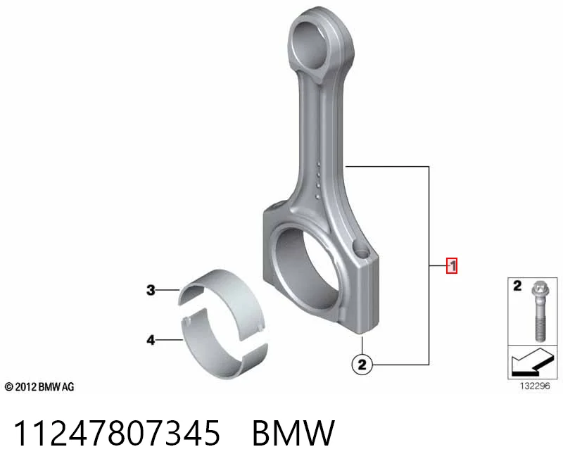 11247807345 BMW Biela de pistão de motor