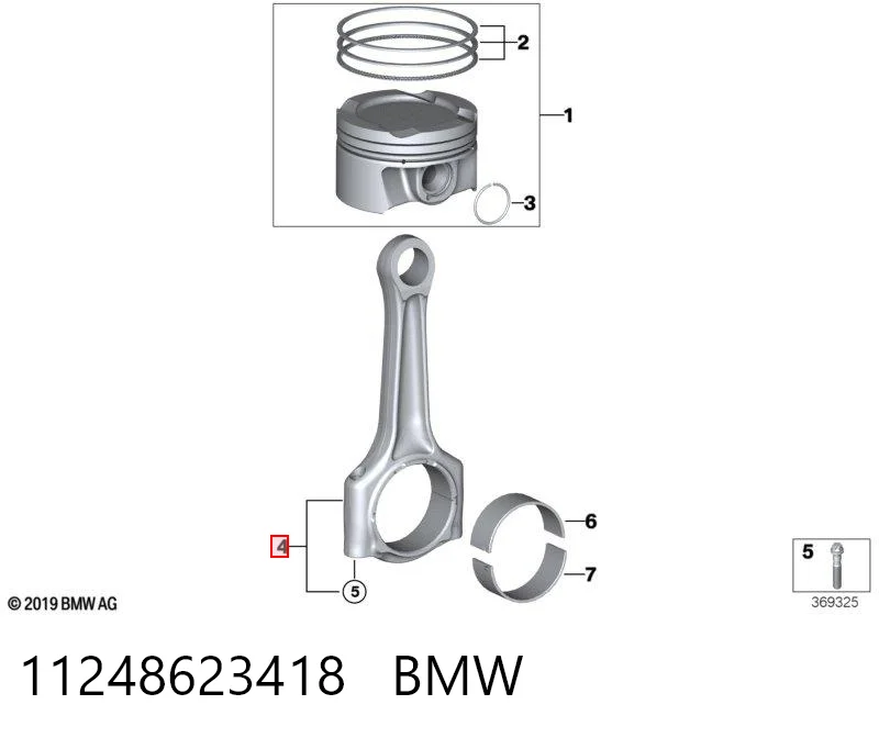 11248623418 BMW Biela de pistão de motor