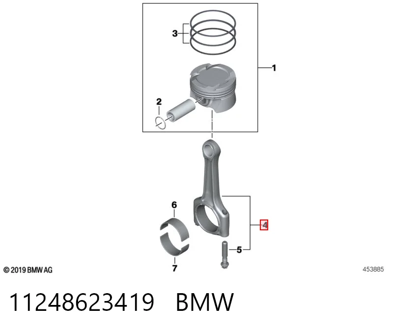 11248623419 BMW Biela de pistão de motor