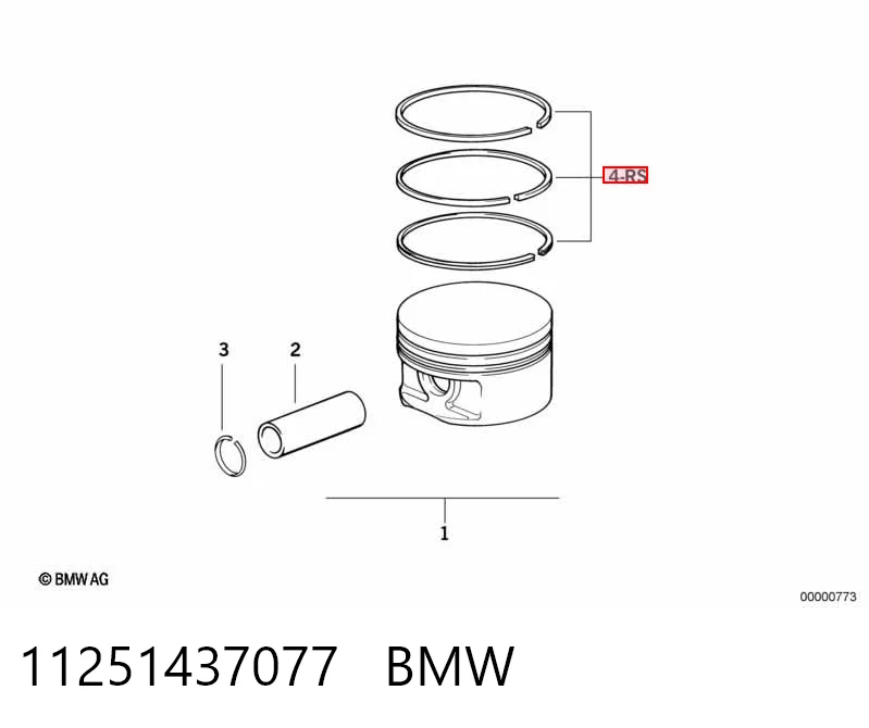 11251437077 BMW Anéis do pistão para 1 cilindro, STD.