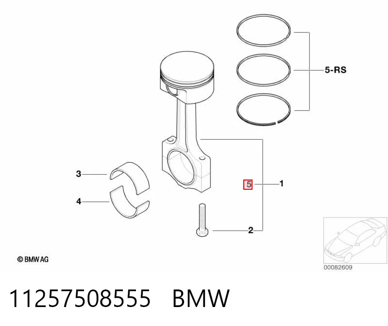 Anéis do pistão para 1 cilindro, STD. 1610111180 Peugeot/Citroen
