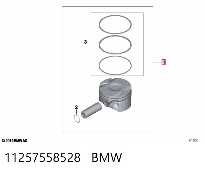 11257558528 BMW Pistão (kit para um motor), STD