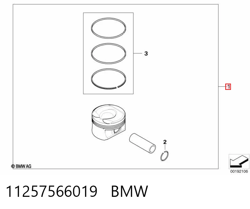 11257566019 BMW Pistão do kit para 1 cilindro, STD