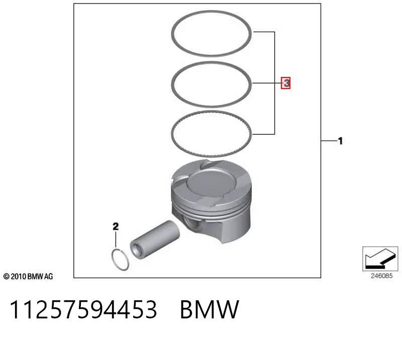 11257594453 BMW Anéis do pistão para 1 cilindro, STD.