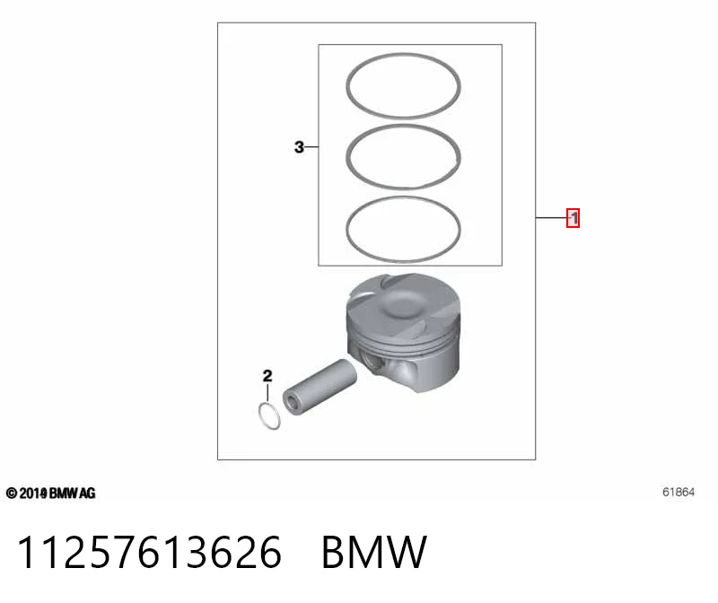11257613626 BMW Pistão do kit para 1 cilindro, STD