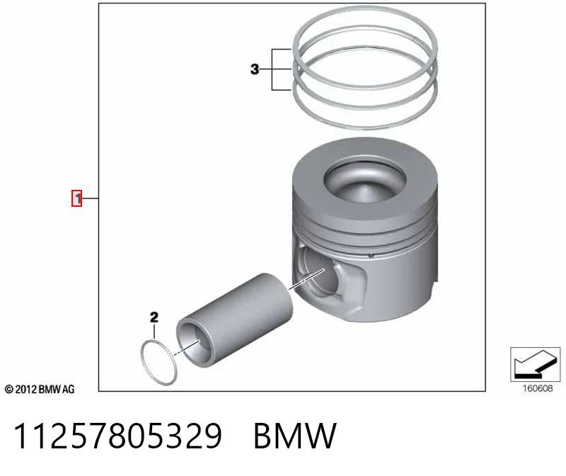 11257805329 BMW Pistão do kit para 1 cilindro, STD