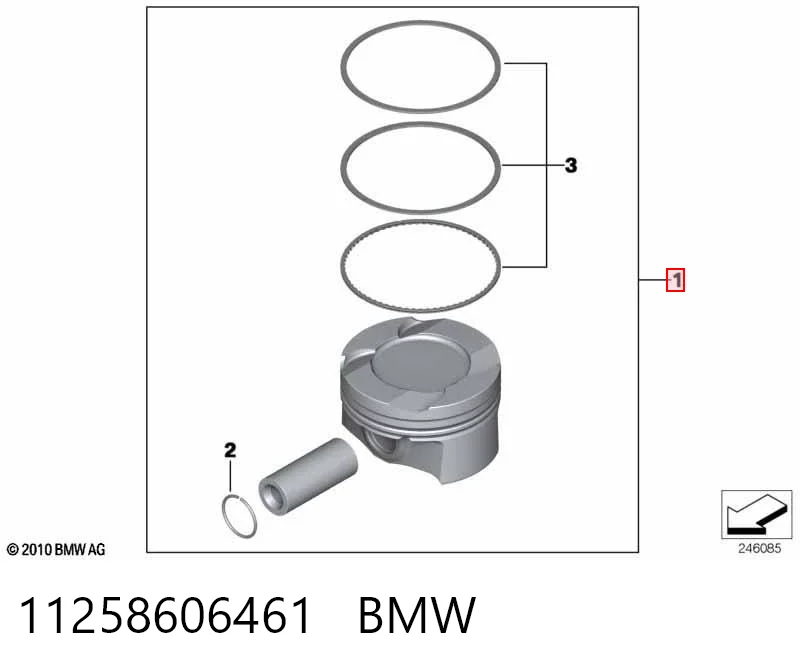 11258606461 BMW Pistão do kit para 1 cilindro, STD