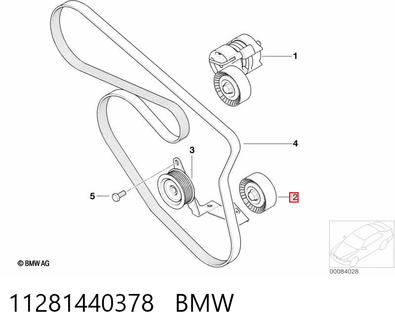 11281440378 BMW Rolo parasita da correia de transmissão