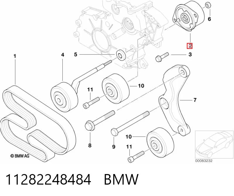 11282248484 BMW Reguladora de tensão da correia de transmissão