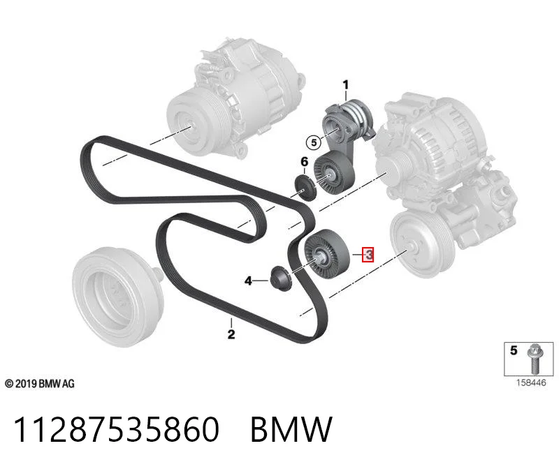 11287535860 BMW Rolo parasita da correia de transmissão